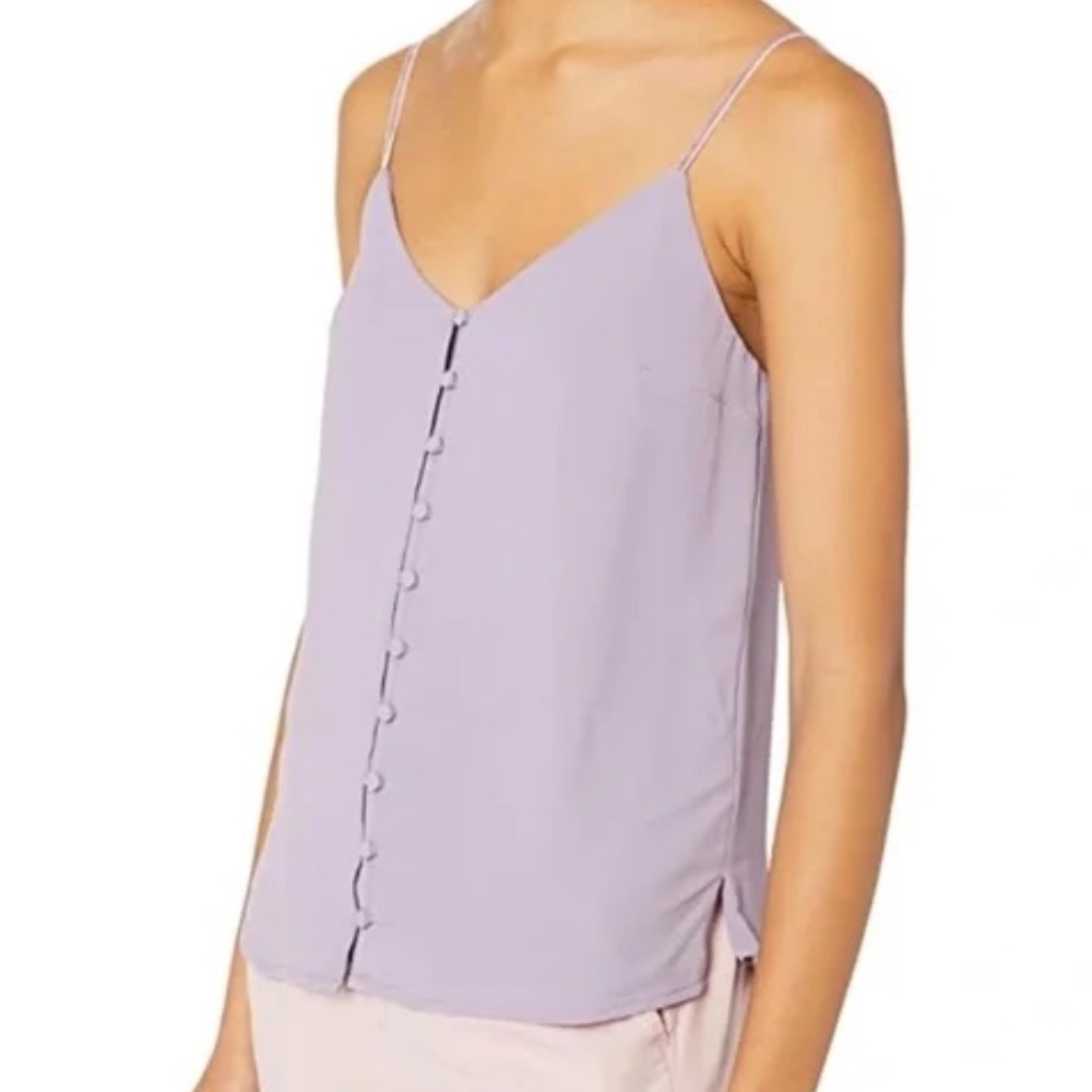 Nwt BB DAKOTA Lilac Crazy Little Thing Bubble Crepe Tank Top Velvet Trims - S